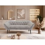 Sofa PIRS 3 - jasnoszary, welwet - nóżki,  czarny