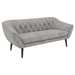 Sofa PIRS 3 - jasnoszary, welwet - nóżki,  czarny