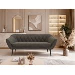 Sofa PIRS 3 - ciemnoszary, welwet - nóżki,  czarny
