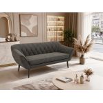 Sofa PIRS 3 - ciemnoszary, welwet - nóżki,  czarny