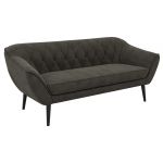 Sofa PIRS 3 - ciemnoszary, welwet - nóżki,  czarny