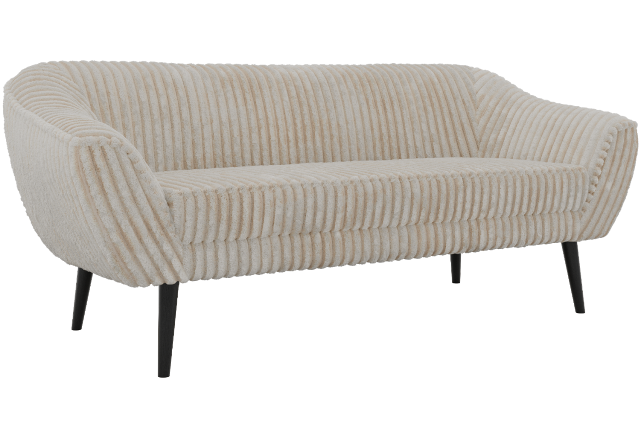 Sofa PIRS 3 - beżowy, sztruks - nóżki,  czarny