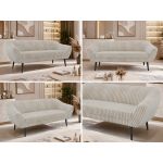 Sofa PIRS 3 - beżowy, sztruks - nóżki,  czarny