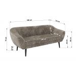 Sofa PIRS 3 - jasnobrązowy, sztruks - nóżki,  czarny