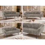 Sofa PIRS 3 - jasnobrązowy, sztruks - nóżki,  czarny