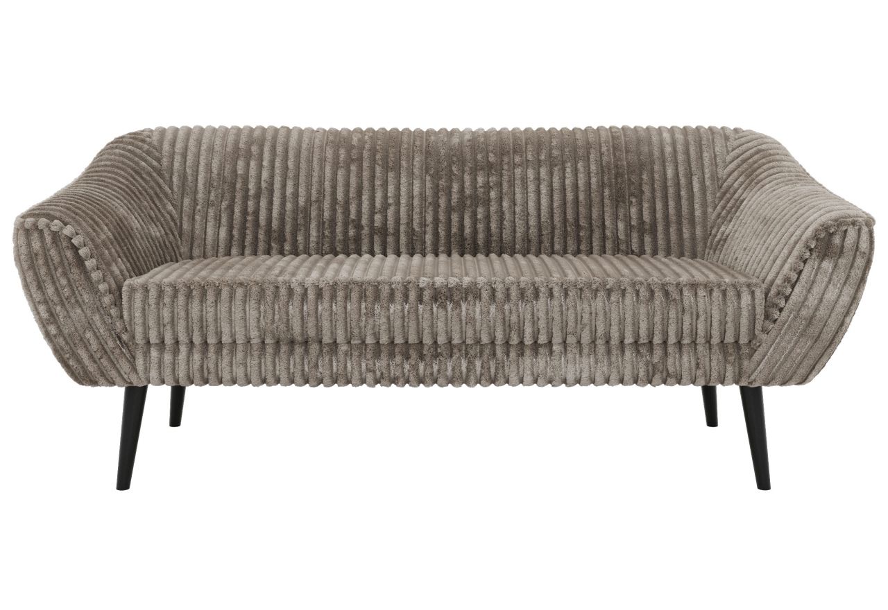 Sofa PIRS 3 - jasnobrązowy, sztruks - nóżki,  czarny