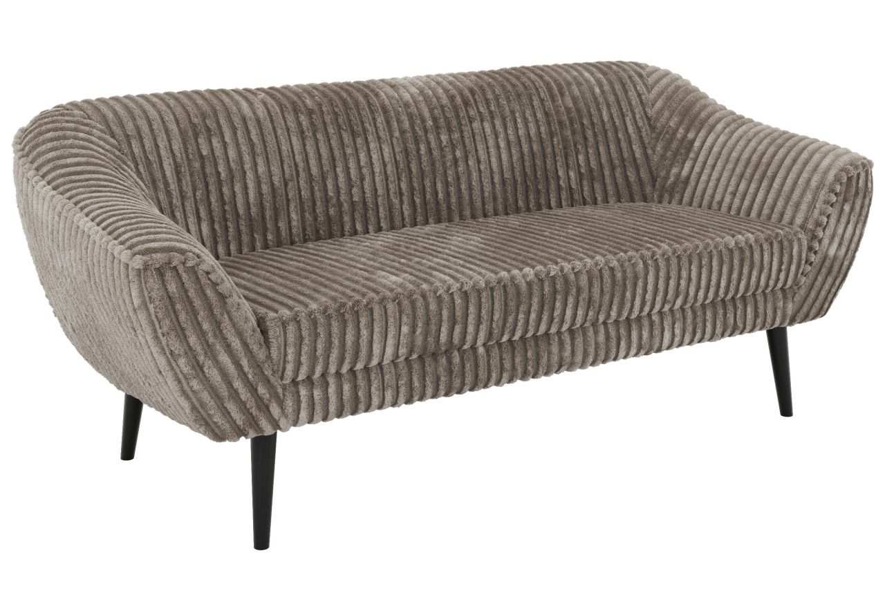 Sofa PIRS 3 - jasnobrązowy, sztruks - nóżki,  czarny