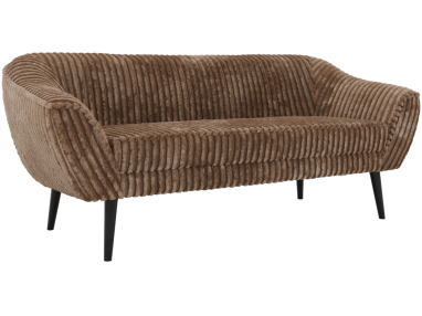 Sofa PIRS 3 - brązowy, sztruks - nóżki,  czarny