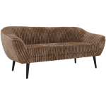 Sofa PIRS 3 - brązowy, sztruks - nóżki,  czarny