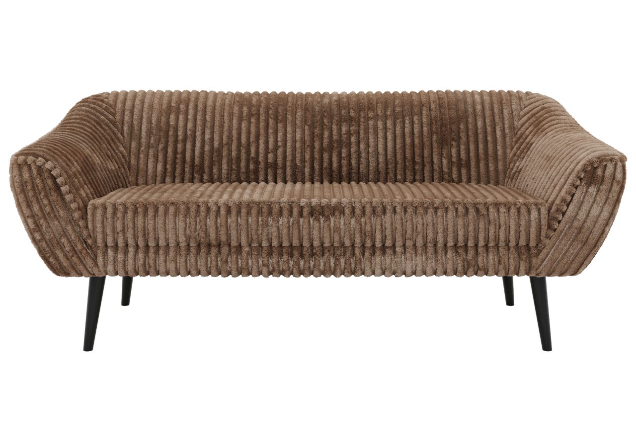 Sofa PIRS 3 - brązowy, sztruks - nóżki,  czarny