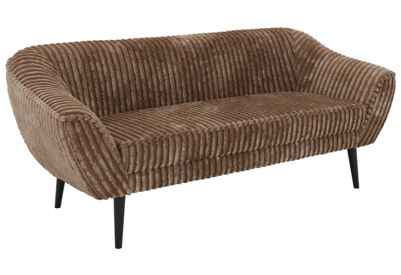 Sofa PIRS 3 - brązowy, sztruks - nóżki,  czarny