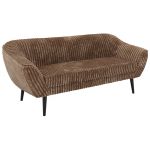 Sofa PIRS 3 - brązowy, sztruks - nóżki,  czarny