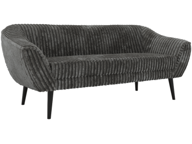 Sofa PIRS 3 - szary, sztruks - nóżki,  czarny