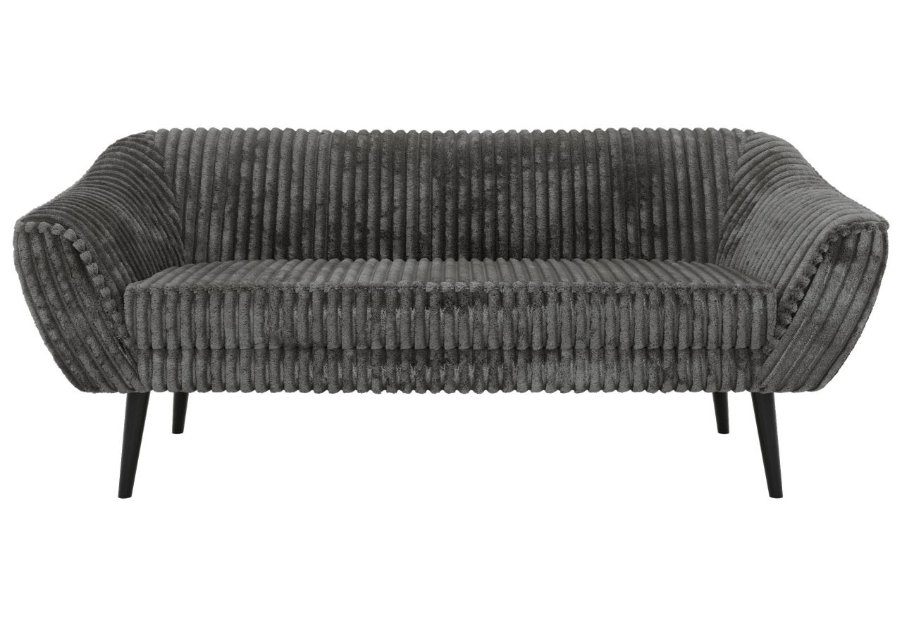 Sofa PIRS 3 - szary, sztruks - nóżki,  czarny