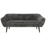 Sofa PIRS 3 - szary, sztruks - nóżki,  czarny