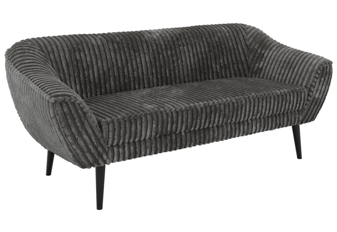 Sofa PIRS 3 - szary, sztruks - nóżki,  czarny