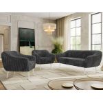 Zestaw PIRS 3+1+1 - szary, sztruks - nóżki,  biały