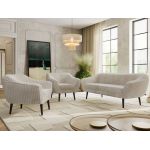 Zestaw PIRS 3+1+1 - beżowy, sztruks - nóżki,  czarny