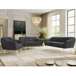 Zestaw PIRS 3+2+1 - szary, sztruks - nóżki,  biały