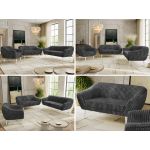 Zestaw PIRS 3+2+1 - szary, sztruks - nóżki,  biały