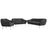 Zestaw PIRS 3+2+1 - szary, sztruks - nóżki,  biały