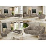 Zestaw PIRS 3+2+1 - jasnobrązowy, sztruks - nóżki,  buk