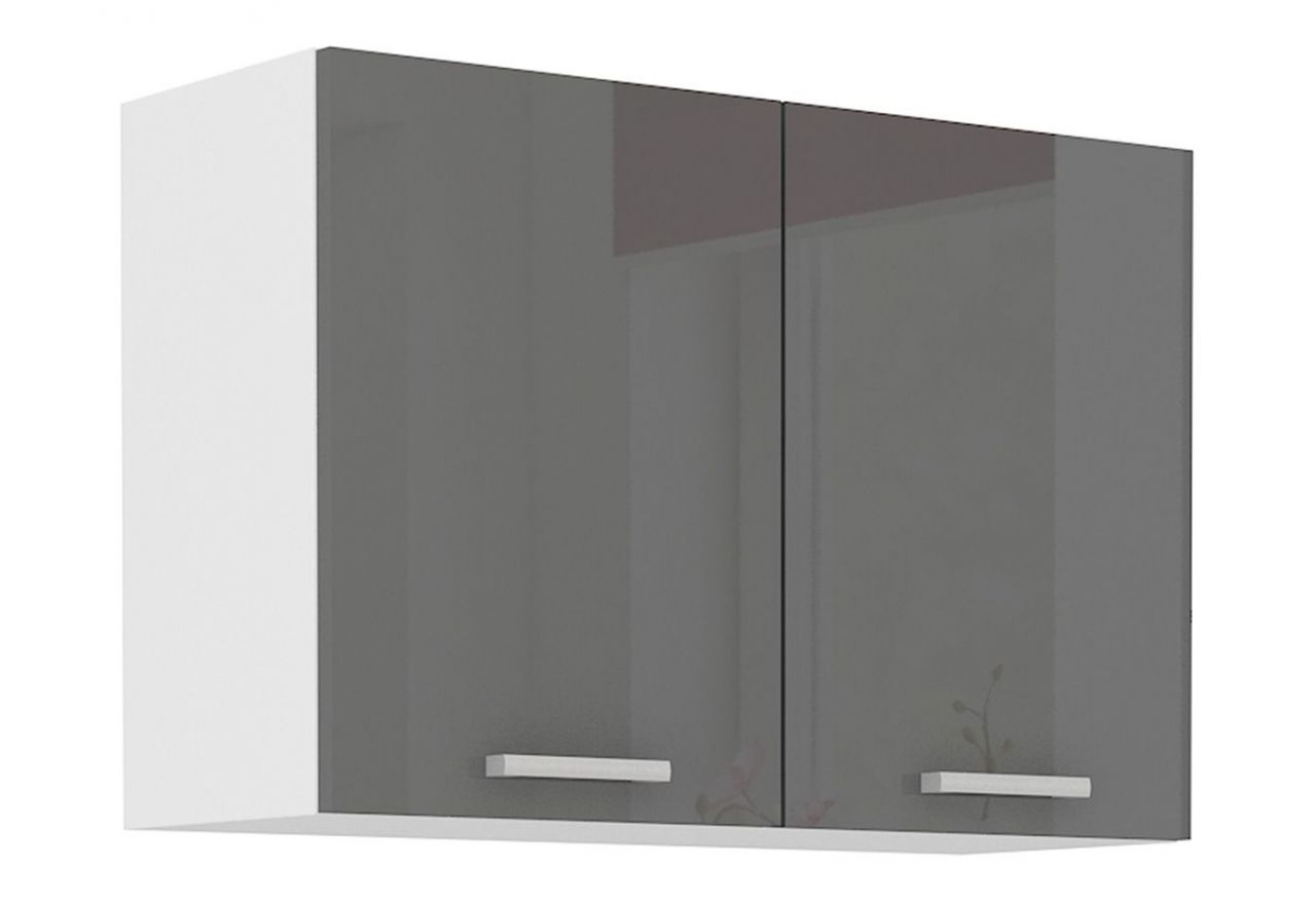 Modułowe meble kuchenne, zestaw do kuchni w połysku 260 cm SANTOS - Biały / szary połysk