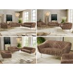 Zestaw PIRS 3+2+1 - brązowy, sztruks - nóżki,  buk