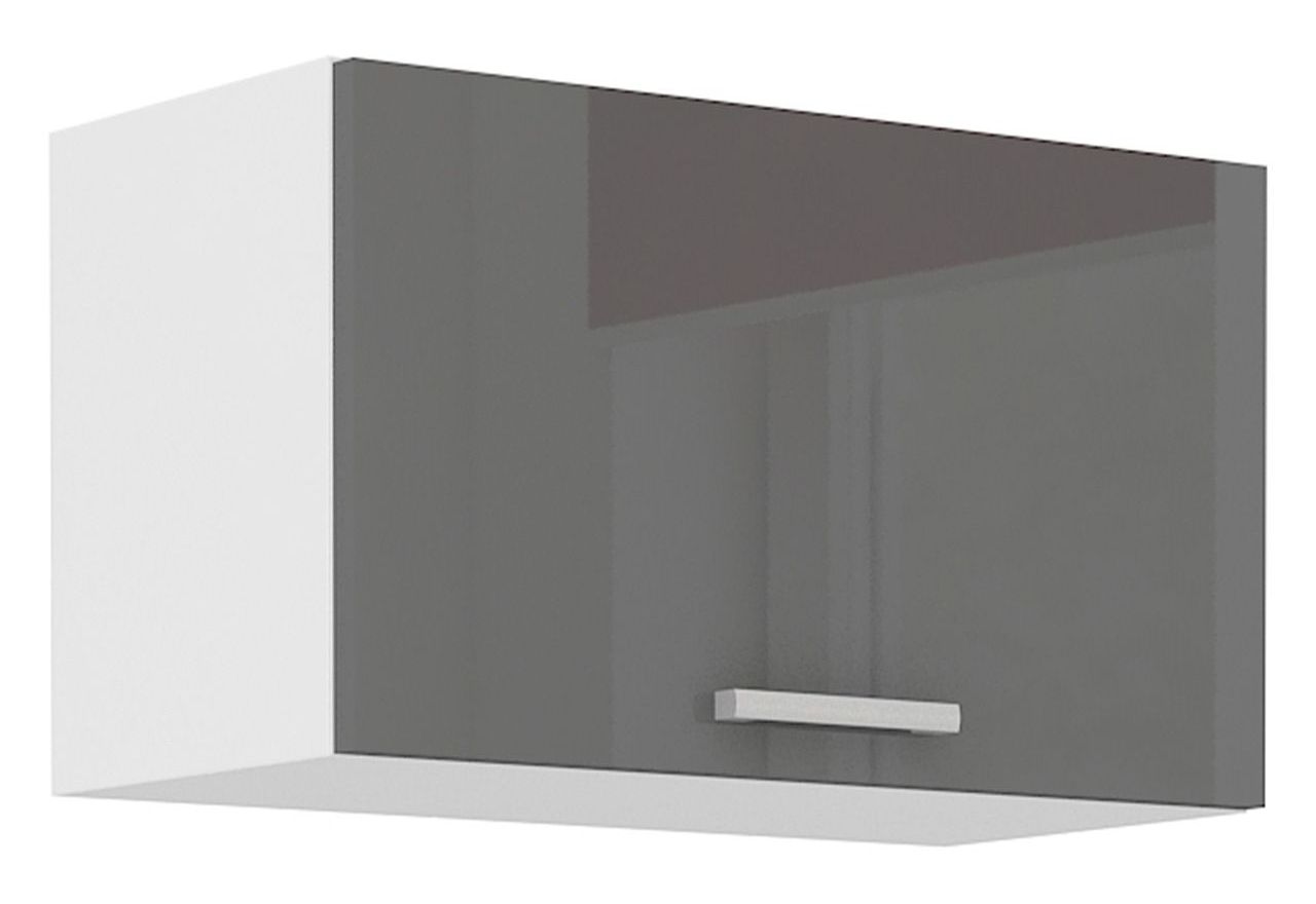 Modułowe meble kuchenne, zestaw do kuchni w połysku 260 cm SANTOS - Biały / szary połysk