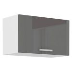 Modułowe meble kuchenne, zestaw do kuchni w połysku 260 cm SANTOS - Biały / szary połysk