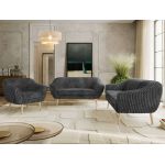 Zestaw PIRS 3+2+1 - szary, sztruks - nóżki,  buk