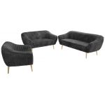 Zestaw PIRS 3+2+1 - szary, sztruks - nóżki,  buk