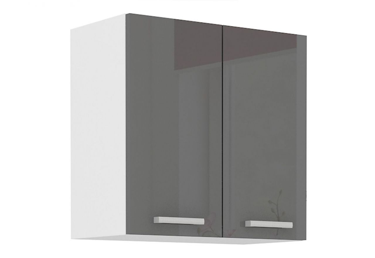 Modułowe meble kuchenne, zestaw do kuchni w połysku 260 cm SANTOS - Biały / szary połysk