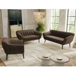 Zestaw PIRS 3+2+1 - brązowy, welwet - nóżki,  czarny