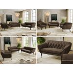 Zestaw PIRS 3+2+1 - brązowy, welwet - nóżki,  czarny