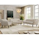 Zestaw PIRS 3+2+1 - beżowy, sztruks - nóżki,  czarny