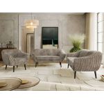 Zestaw PIRS 3+2+1 - jasnobrązowy, sztruks - nóżki,  czarny