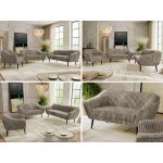 Zestaw PIRS 3+2+1 - jasnobrązowy, sztruks - nóżki,  czarny