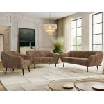 Zestaw PIRS 3+2+1 - brązowy, sztruks - nóżki,  czarny