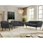 Zestaw PIRS 3+2+1 - szary, sztruks - nóżki,  czarny