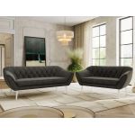 Zestaw PIRS 3+2 - ciemnoszary, welwet - nóżki,  biały