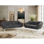 Zestaw PIRS 3+2 - szary, sztruks - nóżki,  biały