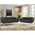 Zestaw PIRS 3+2 - szary, sztruks - nóżki,  biały