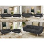 Zestaw PIRS 3+2 - szary, sztruks - nóżki,  biały