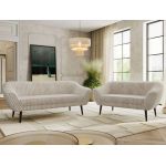 Zestaw PIRS 3+2 - beżowy, sztruks - nóżki,  czarny