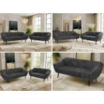 Zestaw PIRS 3+2 - szary, sztruks - nóżki,  czarny