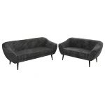 Zestaw PIRS 3+2 - szary, sztruks - nóżki,  czarny