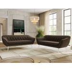 Zestaw PIRS 3+3 - brązowy, welwet - nóżki,  biały