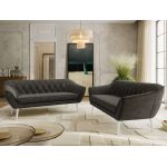 Zestaw PIRS 3+3 - ciemnoszary, welwet - nóżki,  biały