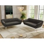 Zestaw PIRS 3+3 - ciemnoszary, welwet - nóżki,  biały